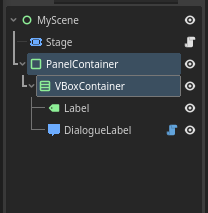 Stage, Label, and DialogueLabel